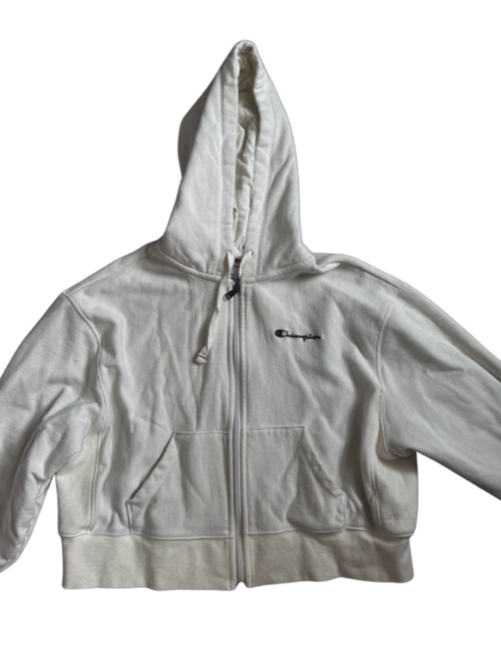 Champion Womens Off White Full-Zip Hoodie Jacket